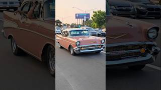 1957 Chevrolet Bel Air Classic Car Drive By Engine Sound Woodward Dream Cruise 2024 [upl. by Epoillac]