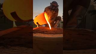 Making a singing bronze bowl musicalinstrument forge or [upl. by Drarej343]