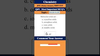 JEECET MCQs Chemistry Topic Solid State MCQ 1 Practice Set [upl. by Daron]