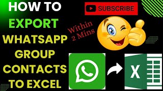 😨😨How to Export WhatsApp group contacts into an Excel file ❓ Excel Tips ☑️ WhatsApp Data Export🌟🌟🌟 [upl. by Corrina]