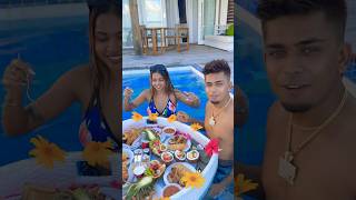 Maldives Me Kiya Floating ￼Breakfast 😍 ytshorts sonadey mukulgain mukulsona viralvideo [upl. by Nonarb586]