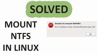 Solved Error mounting devsdb1 unknown filesystem type NTFS [upl. by Flosi]