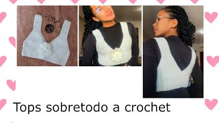 Tops sobretodo a crochet hermoso 150 gramos de hilo coral crochet aguja  2 crochet tejer tejido [upl. by Aihsot444]