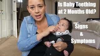 Is Baby Teething at 2 months 9 weeks  Signs Symptoms  How I help With teething Remedies Newborn [upl. by Nosrettap]