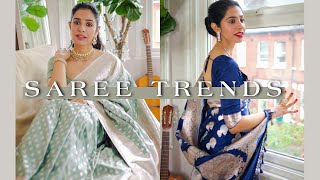 Latest Trends amp Designs in Banarasi Sarees  Styling Tips [upl. by Anniala715]