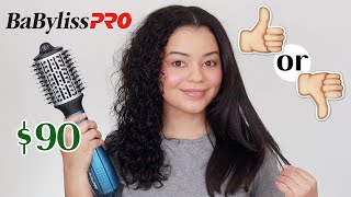 BaBylissPRO Nano Titanium Oval Ionic Hot Air Brush on Curly Hair  Worth Buying [upl. by Ardnahc137]