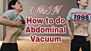 3 min how to do abdominal vacuum  abdominal vacuum  stomach vacuum  how to do stomach vacuum [upl. by Wojcik36]