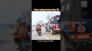 Police Asking Number Plate 😂 youtube short vairalvideo raiesmalik [upl. by Morville]