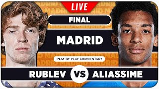 RUBLEV vs AUGER ALIASSIME • ATP Madrid 2024 Final • LIVE Tennis PlaybyPlay Stream [upl. by Bowman]