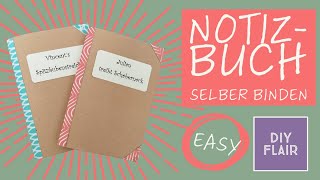 Notizbuch binden  Notizbuch selber machen  DIY Papier  einfach  schnell  Geschenk  Anleitung [upl. by Eiliak]