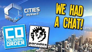 So We Had a Chat with Colossal Order amp Paradox About Cities Skylines 2 [upl. by Mirielle]