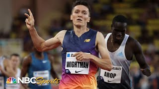 Jake Wightman wins mens 1000m at Diamond League Monaco with meet record  NBC Sports [upl. by Etterual480]