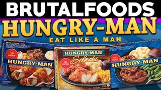 HungryMan  TV Dinner Reviews  brutalfoods [upl. by Buford]