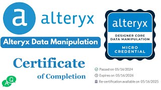 Alteryx Data Manipulation  Certificate of Completion  alteryx certificationexam answers 2024 [upl. by Dolphin754]