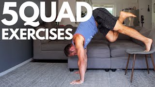 5 Exercises To Build Strong Quads At Home  No Equipment Leg Training [upl. by Aicnarf]