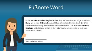 Fußnote in Word erstellen So gehts  Studyflix [upl. by Ashjian526]