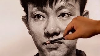 Portrait Drawing in Pencil  Timelapse [upl. by Roosnam]