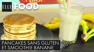 Recette  Pancakes sans gluten et smoothie banane avec L’atelier de Roxane┃ELLE Cuisine [upl. by Liakim593]