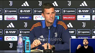 Conferenza stampa THIAGO MOTTA pre GenoaJuve quotOggi vi dico la formazione Sorpreso da Pinsoglioquot [upl. by Kettie]