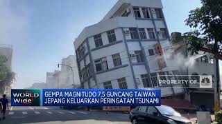 Gempa M75 Guncang Taiwan Alarm Tsunami Berbunyi [upl. by Enneles152]