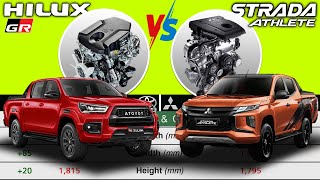 Toyota HILUX GRSPORT 2023 4x4 vs Mitsubishi STRADA ATHLETE 2023 4x4 TOP OF THE LINE by CarWahe [upl. by Ecirtak]