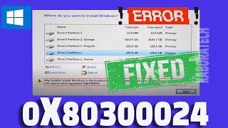 Windows INSTALL Error 0x80300024 [upl. by Nyladgam]