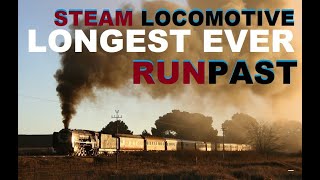 Longest runpast EVER of slippery steam locomotive [upl. by Maillliw]