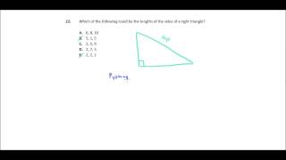 ACT Math Practice Question 22 Pythagorean Triples [upl. by Townsend422]