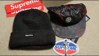 Supreme FW17 PickupUnboxing Week 7 Loose Gauge Beanie  Stone Island 6Panel [upl. by Ennahtebazile]