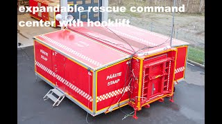 expandable rescue command center hooklift Abrollbehälter feuerwehr mit Erweiterung Einsatzleitung [upl. by Kristof]