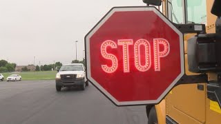 ClarkPleasant school bus identifies danger shouts get back at stops [upl. by Jess]