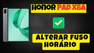 Definir data e hora  Alterar fuso horário Honor Pad X8a [upl. by Huppert]