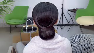 How to do sleek bun hairstyle  Sleek bun hairstyle tutorial [upl. by Frodin]