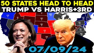 The 2024 Presidential Map Based On Latest Polls  Electoral College  Harris VS TRUMP HEAD TO HEAD [upl. by Shirleen960]