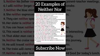 Neither Nor Use in English With Examples 🔥  English Grammar [upl. by Acihsay]