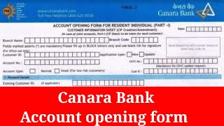 Canara bank account opening form kaise bhareHow to fill account opening form infosolution [upl. by Aerol648]