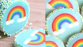 Rainbow with Clouds Cookies Slice amp Bake Surprise DIY Rainbow Treats [upl. by Tiga]