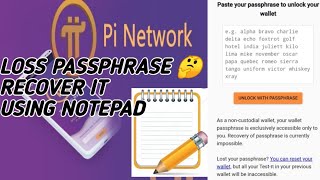 LOSS PASSPHRASE PI NETWORK USING MOBILE PHONE [upl. by Lina662]