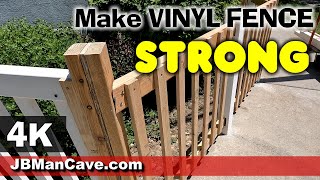 How to REPAIR VINYL FENCE with WOOD Review DIY JBManCavecom [upl. by Kotick]