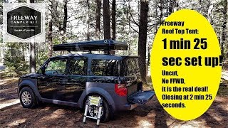 Hard shell Roof top tent RTT opening and closing the real deal by Freeway camper kit [upl. by Hut402]