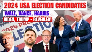 2024 USA Election 🔥 Candidates Walz Vance Harris Biden Trump  REVEALED 🔥 US Politics [upl. by Aryahay]