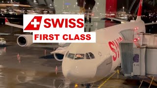 SWISS FIRST CLASS Airbus A340300 Zurich to Hong Kong [upl. by Kcirevam]