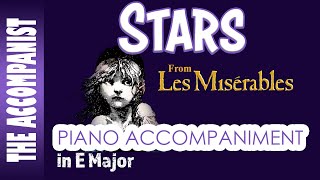 STARS from LES MISERABLES  Piano Accompaniment Karaoke Lyrics in CC [upl. by Htiffirg730]