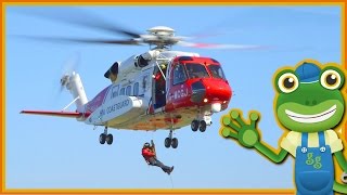 Rescue Helicopters For Children  Geckos Real Vehicles [upl. by Patrizius954]