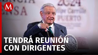 AMLO se va a reunir con 100 dirigentes sindicales para favorecer cambios en los salarios [upl. by Oba]