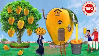 Giant Mango Tree Mango House Mango Juice Ice Cream Hindi Kahani Moral Stories New Funny Comedy Video [upl. by Viquelia]