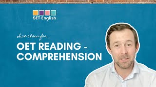 OET Reading  Comprehension [upl. by Orfinger]