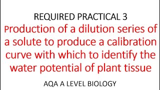 REQUIRED PRACTICAL 3 OSMOSIS  AQA A LEVEL BIOLOGY [upl. by Sillert688]