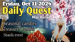 Sky Daily Quest today  Hidden Forest 11 Oct 2024  Sky Children of the Light  Sandwichies Ch [upl. by Anitak]