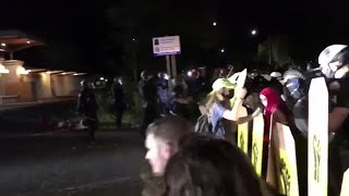 Police declare an unlawful assembly in Portland Friday night [upl. by Zilla800]